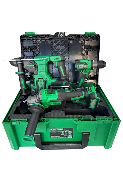 Hais HaisPro Akülü Set - 3'lü Profesyonel Akülü Set + 2X4 Ah Çift Akü - RB-01