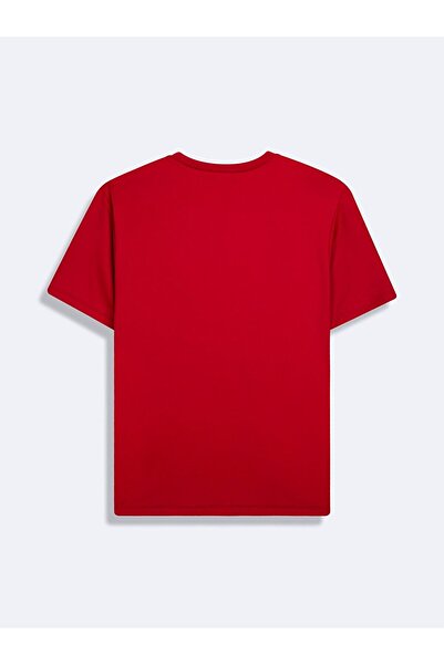 Ltb Short Sleeve Crew Neck Basic Red T-Shirt