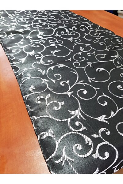 Kotys Design Traversă de masă 40 x 190 cm brocart negru și argintiu
