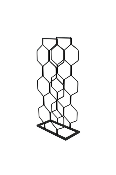 Gift Design Ράφι για κρασιά, 8 φιάλες, μέταλλο, 23x11x48 cm, μαύρο