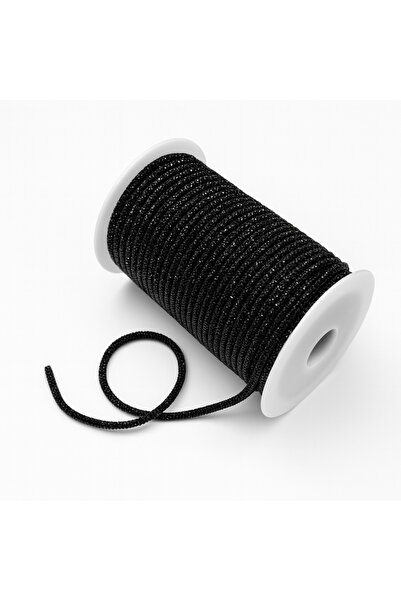 Prestij Boncuk شريط حجر أسود دائري بعرض 6 مم لتزيين الحجر