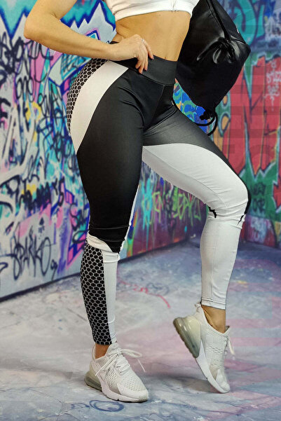 WildFashion Αθλητικό κολάν με ψηλή μέση και δίχρωμο τύπωμα H654-1122