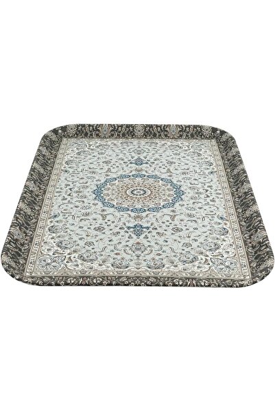 BİNDAWOOD B&D Persian Design Melamine Serving Tray 45x35 cm - White & Blue