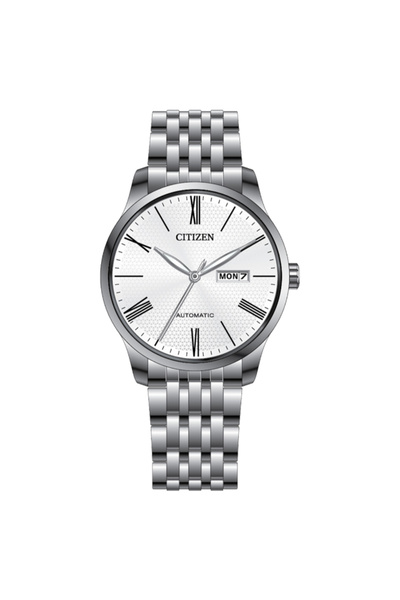 Citizen ساعة رجالية أوتوماتيكية بمينا فضي - NH8350-59A