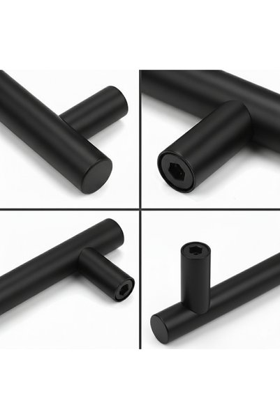 almital mobilya aksesuarları furniture accessories مقبض أسود من الفولاذ المقاوم للصدأ مقاس 96 مم من Keijo (9.6 سم بين فتحات البراغي) (أثاث، مقبض خزانة، نموذج مقبض)