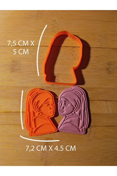 Enbceramic 7 CM İnci Küpeli Kız SERAMİK POLİMER KİL KURABİYE KALIBI