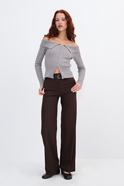 Addax Παντελόνι με ζώνη φαρδύ μπατζάκι PN3847