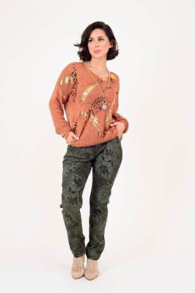 Park Moda 21980 Belt Detail Leopard Print Pants