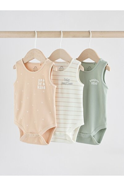 Next Baby طقم ملابس داخلية من 3 قطع باللون الأخضر الكريمي