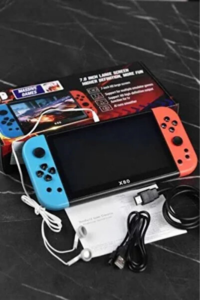 CONSOLEX X80 Retro Oyun Konsolu – 10.000+ Yüklü Oyun – 5.1” HD Ekran – Taşına...