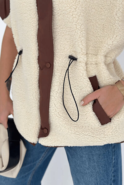 cemo Short Sleeve Contrast Detailed Lined Plush Vest – Warm & Stylish