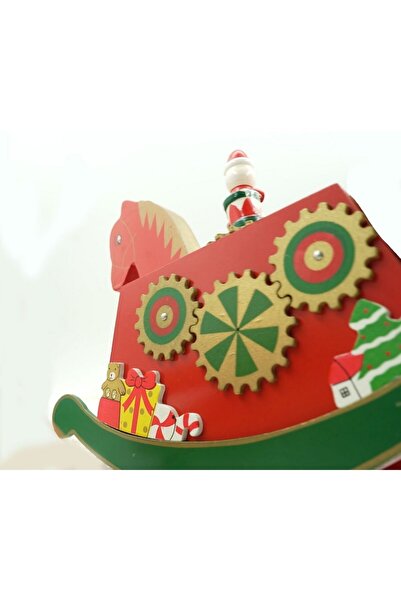 Bibilel Decorated Christmas musical box, Pony, Red, Wooden, 18 cm x 25 cm, Indoor,