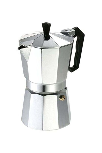 Dessini Aluminum Coffee Maker Pot Silver/Black
