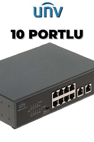Uniview NSW2010-10T-POE-S-IN 8 Port 10/100 Poe 2 Port 10/100 Ethernet 96W Poe Yönetilemez Switch