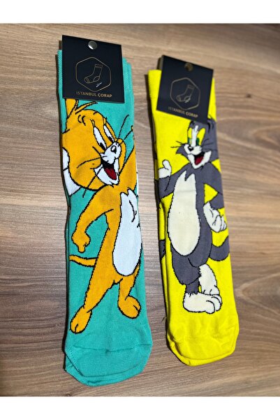İstanbul Çorap Unisex Printed Design Socks Set of 2