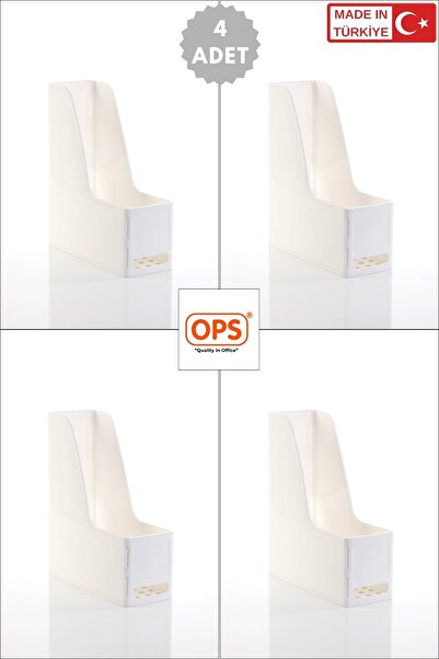 Ops MG 101 MAGAZİNLİK 4'LÜ SET A4 DEMONTE PLASTİK DİKEY KLASÖR ARŞİV KUTUSU ORGANİZER SAKLAMA DEPOLAMA