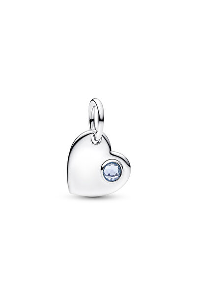 Pandora İşleme Yapılabilir Kalp Deniz Mavisi Taşlı Sallantılı Charm
