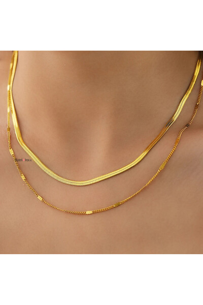 KEVSA Jewelry Colier din oțel inoxidabil Armonie în Două - LPD1256