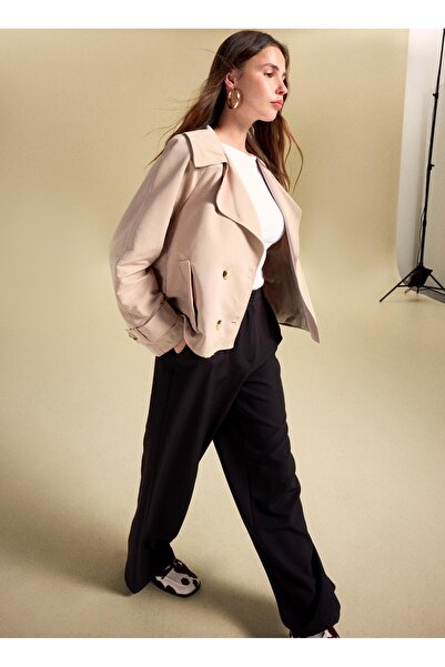 People By Fabrika Bej Kadın Trençkot PBF5WM-TRC 2070-Y