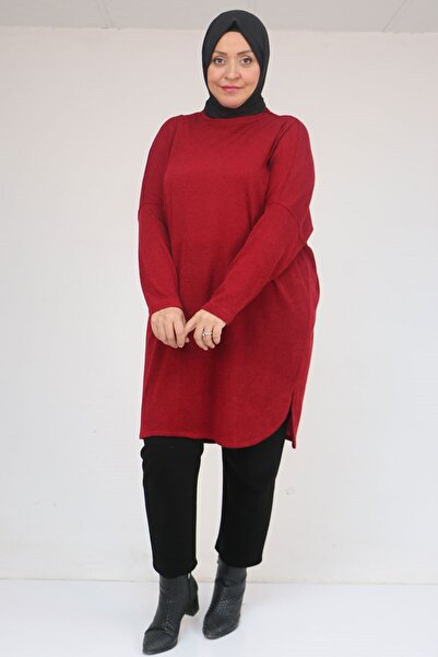 Eslina 58156 Plus Size Basic Mir Tunic - Burgundy