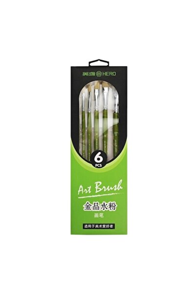 Hero set of 6 synthetic painting brushes (No. 1,3,5,7,9,11)