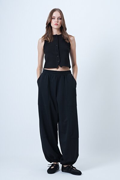 VAGGON Double Pocket Stitching Detailed Jogger Pants