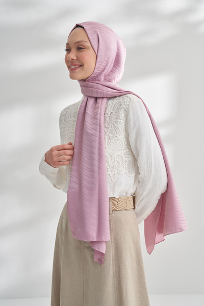 ARMANDA Nanya Jakar Line Pattern Shawl - Powder