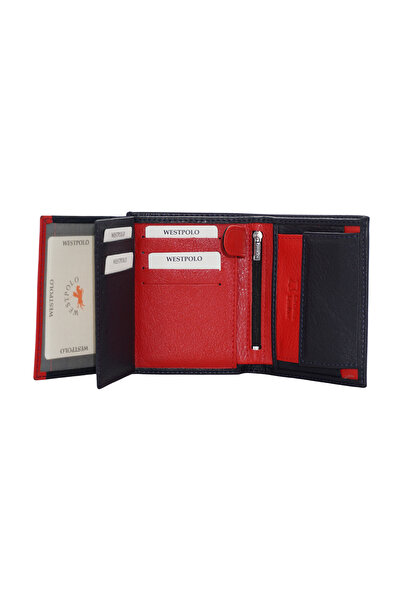 Westpolo West Polo Hakiki Deri Erkek Cüzdan İsme Özel Kalem ve Anahtarlık Hediyeli