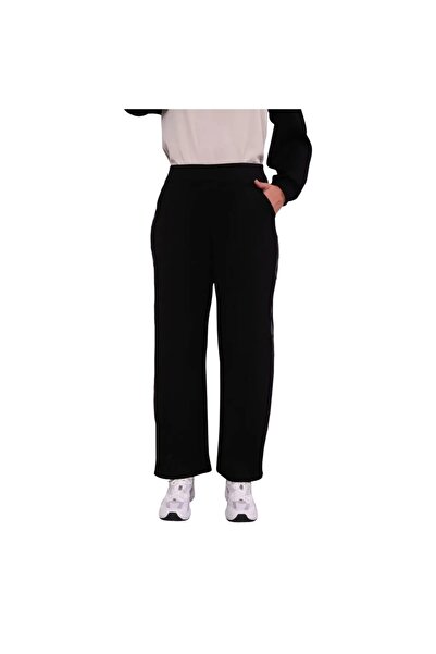 Levidor Viscose Scuba Fabric Leather Detailed Embroidered Trouser Suit Black – 100860