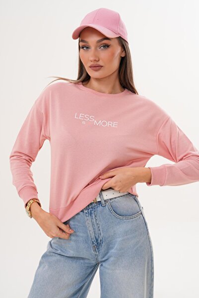 ŞİMAL Γυναικείο φούτερ με δύο κλωστές με τύπωμα 255329 -