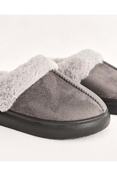 Chirpy Women's Anthracite Fur Winter Indoor Shoes - Fuzzy-A
