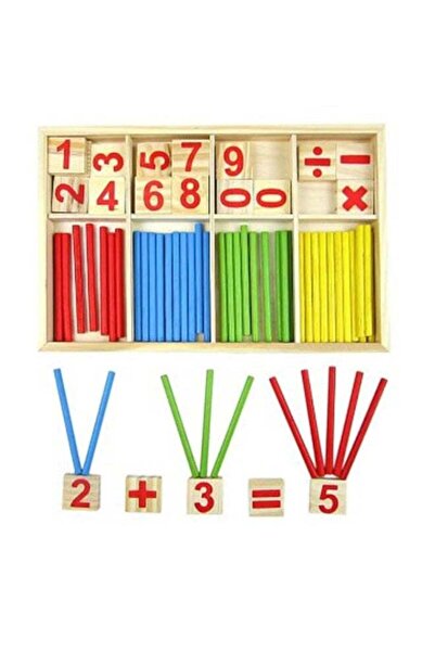 COOYA WoodenMath Teaching Aids Early Education Number Stick Toys