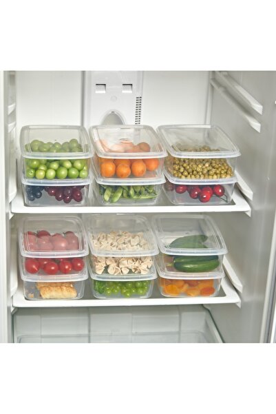 ELİFSU HOME Refrigerator Storage Organizer, Suitable for Microwave and Freezer, 6 Pieces 1350ml
