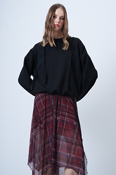 VAGGON Oversized Design Sweatshirt with Stitching Detail