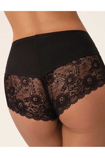 ESOTIQ Chiloți damă cu talie înaltă, stil hipster, cu detalii florale din dantelă, confortabili, set de 2 buc. | Pansy
