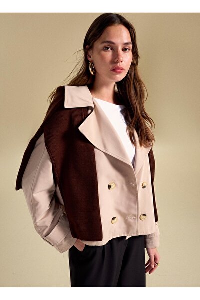 People By Fabrika Bej Kadın Trençkot PBF5WM-TRC 2070-Y