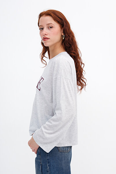 Addax με τύπωμα Μακρυμάνικο μπλουζάκι B10572