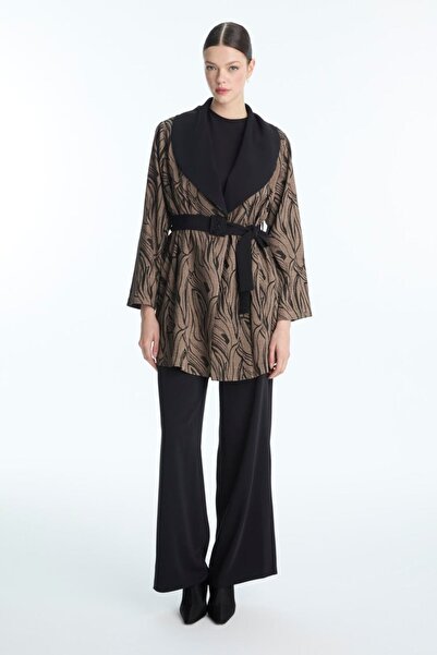 Zühre Yaka Detaylı Kuşaklı Üçlü Kombin Takım TK-1672