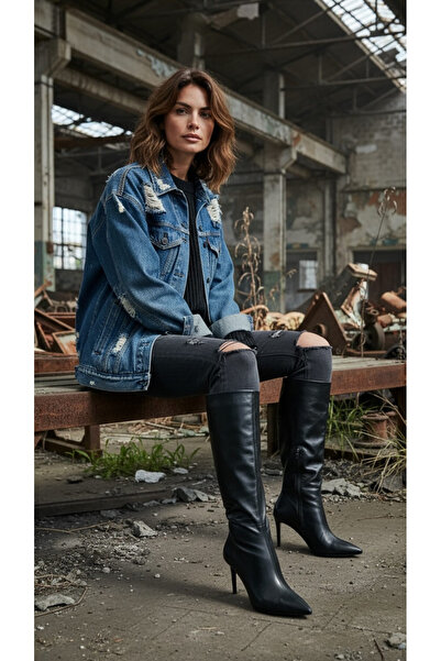 GLAZA Lucia Kadın Gerçek Deri Sivri Ökçeli Çizme