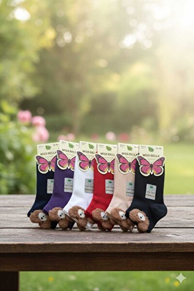 Miss Bella Bambu Patik, 6 Adet, Figürlü, Güçlendirilmiş Topuk, Sıkmayan Lastik,