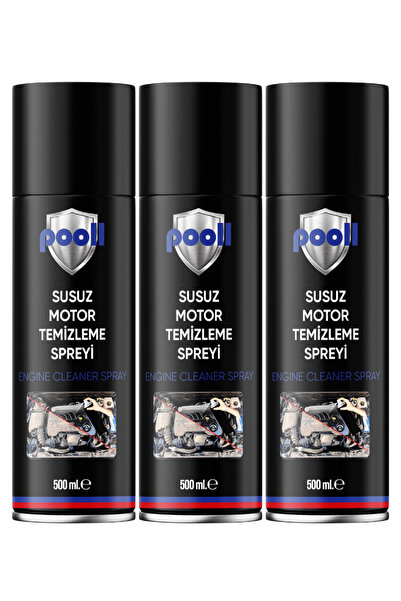 POOLL Susuz Motor Temizleme Spreyi 500 ML 3 Adet Motor Temizleme Spreyi Motor...