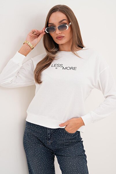 ŞİMAL Γυναικείο φούτερ με δύο κλωστές με τύπωμα 255329 -