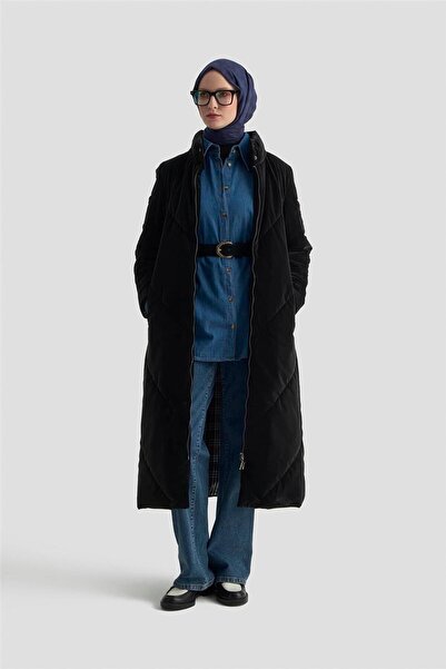 Armine Kapitone Mont 25K7928 Siyah