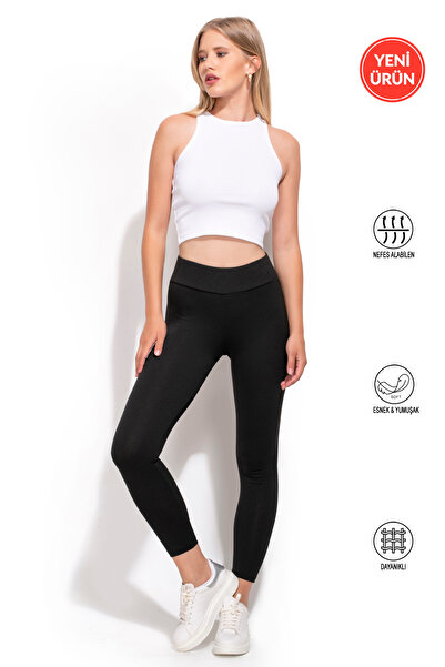 ÖZKAN underwear Özkan 27684 Women's Stretch Fabric Ribbed Knit Corded Fabric Shaping / Sculpting High Waist Long Leggings