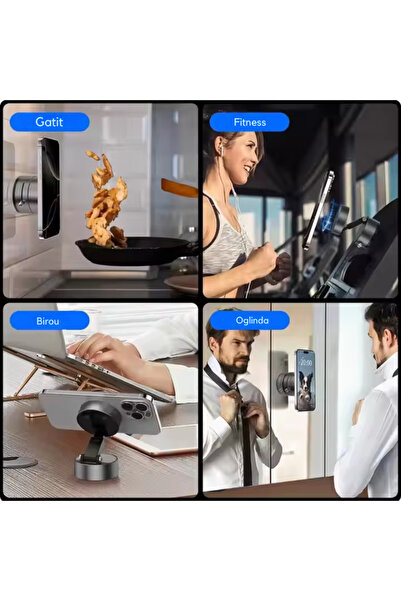 Zenorius Multifunctional magnetic phone holder with adjustable suction cup – dashboard, desk, mirror or wall