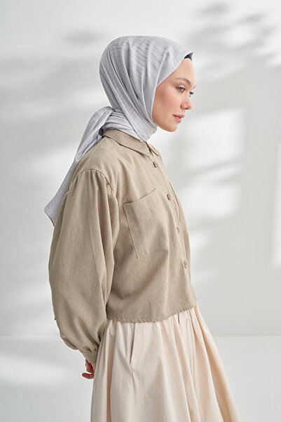 ARMANDA Nanya Jakar Line Pattern Shawl - Silver