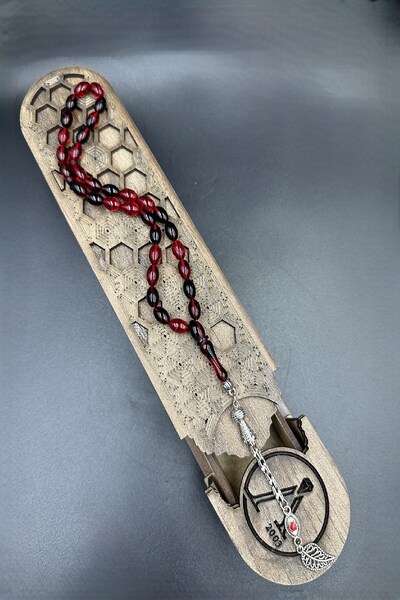 İbrahim Altıntaş Siyah Kırmızı Ateş Kehribar Tespih