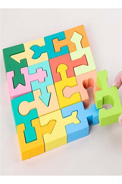 COOYA Wooden Shaped Puzzle Blocks Geometric Brain Montessori Toys Preschool Education learning Gifts