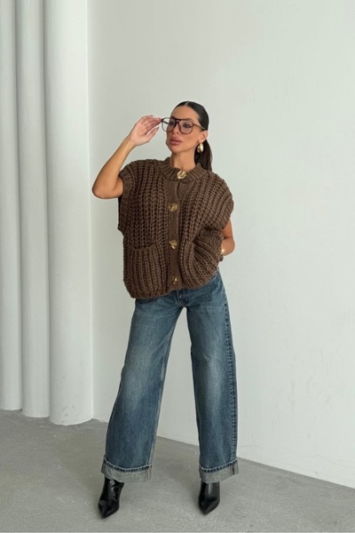 Noi Belis Пуловер с мека текстура и големи копчета AW25YL0004