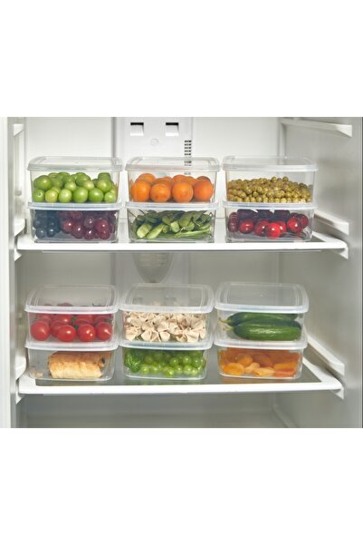 ELİFSU HOME Refrigerator Storage Organizer, Suitable for Microwave and Freezer, 6 Pieces 1350ml